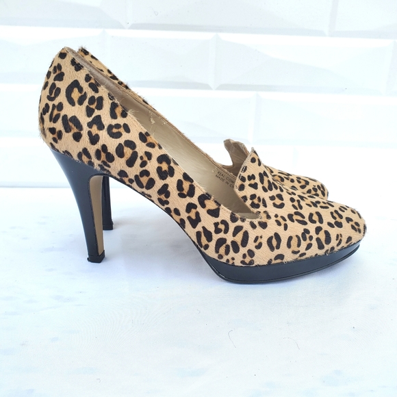 Ellen Tracy Leopard Print Leather Prince Pumps 8M - Picture 3 of 8